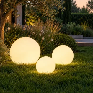 Lampă decorativă de grădină sferă – 25 / 28 / 38 cm